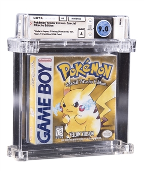 1999 Nintendo Game Boy (USA) "Pokemon Yellow Version: Special Pikachu Edition" White ESRB Sealed Video Game - WATA 9.0/A